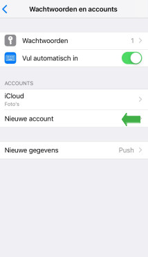 nieuwe account