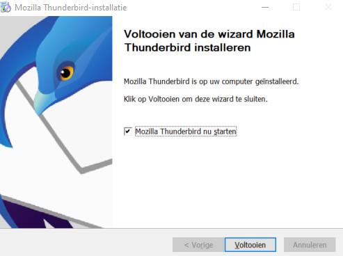 Verder met mail instellen Thunderbird