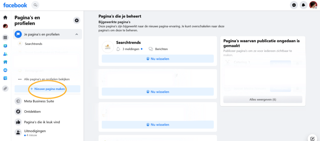 Facebook bedrijfsprofiel aanmaken