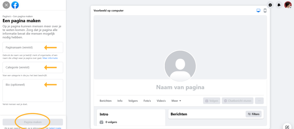 Facebook bedrijfsprofiel aanmaken