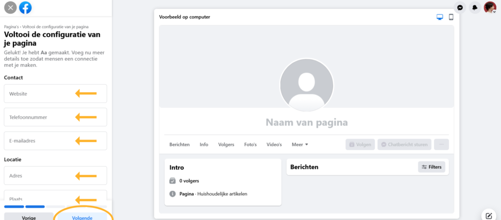 Facebook bedrijfsprofiel aanmaken