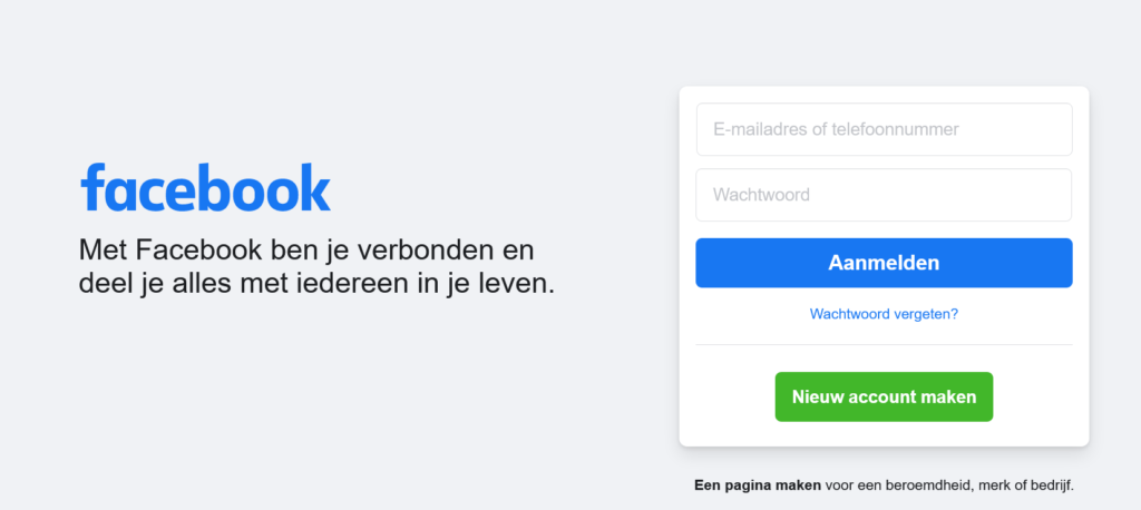 Facebook persoonlijk profiel aanmaken