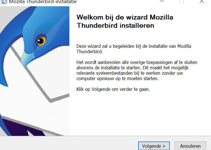 Installeren Mozilla Firefox mail wizard